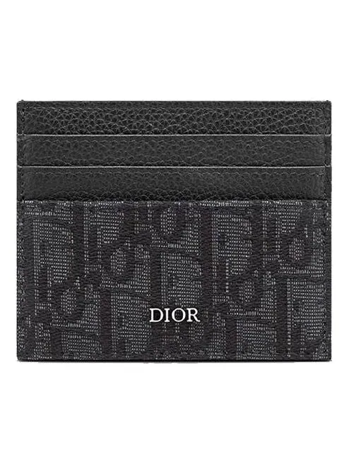 Держатель для карт Dior 'Черный жаккард с косым плетением'