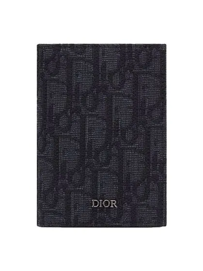 Dior Bi-Fold Card Holder 'Black Oblique Jacquard'