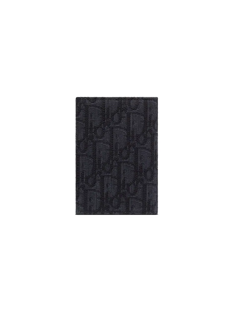 Dior Bi-Fold Card Holder 'Black Oblique Jacquard' — изображение 2 из 4, черный