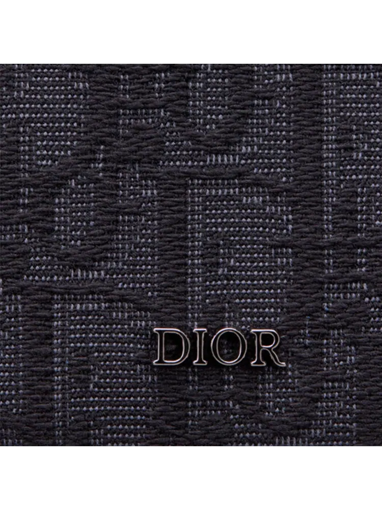 Dior Bi-Fold Card Holder 'Black Oblique Jacquard' — изображение 4 из 4, черный
