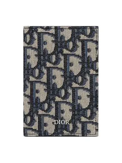 Кардхолдер DIOR Bi-Fold 'Бежевый черный, косой жаккард'