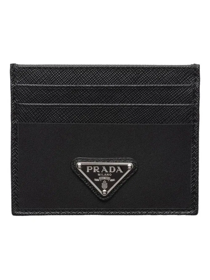 Кардхолдер PRADA SS26 из нейлона и сафьяновой кожи, черный, 2MC025-2DMH-F0002 — изображение 1 из 2