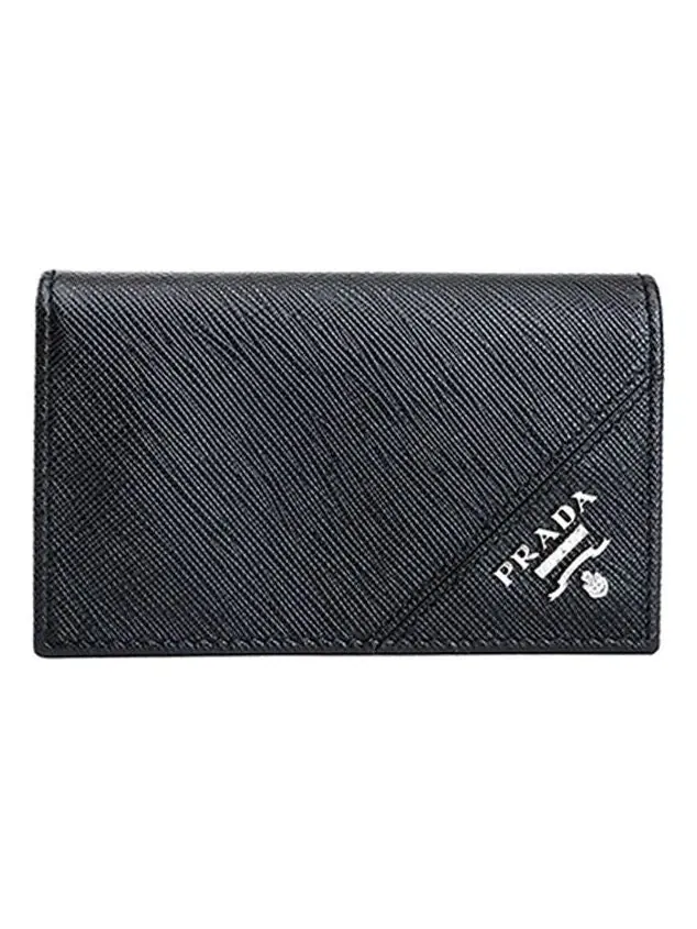 Кардчек PRADA SS26 из сафьяновой кожи с откидной крышкой, черный, 2MC122-QME-F0002 — изображение 1 из 5
