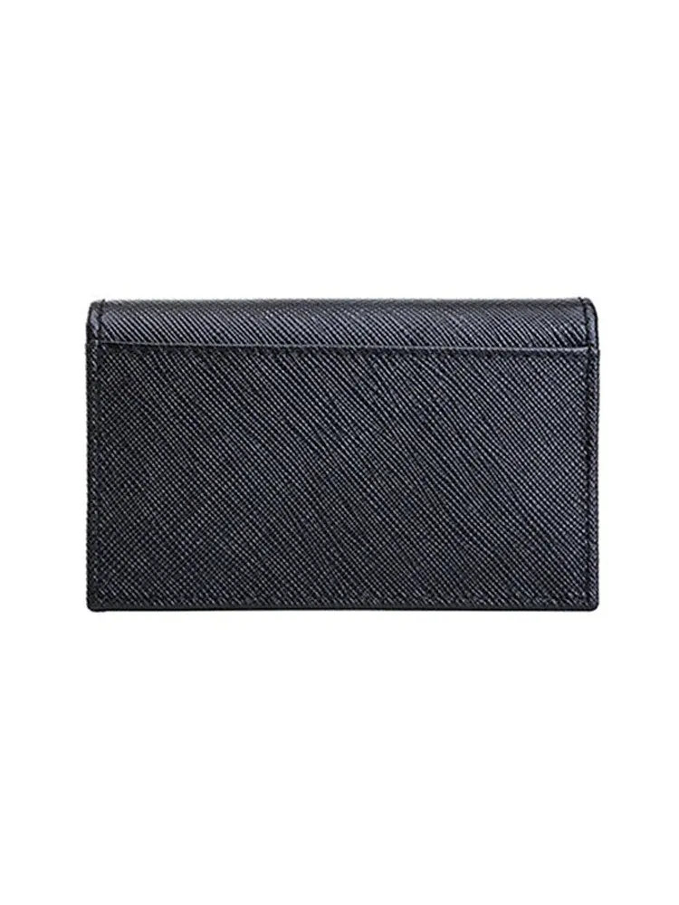 Кардчек PRADA SS26 из сафьяновой кожи с откидной крышкой, черный, 2MC122-QME-F0002 — изображение 2 из 5