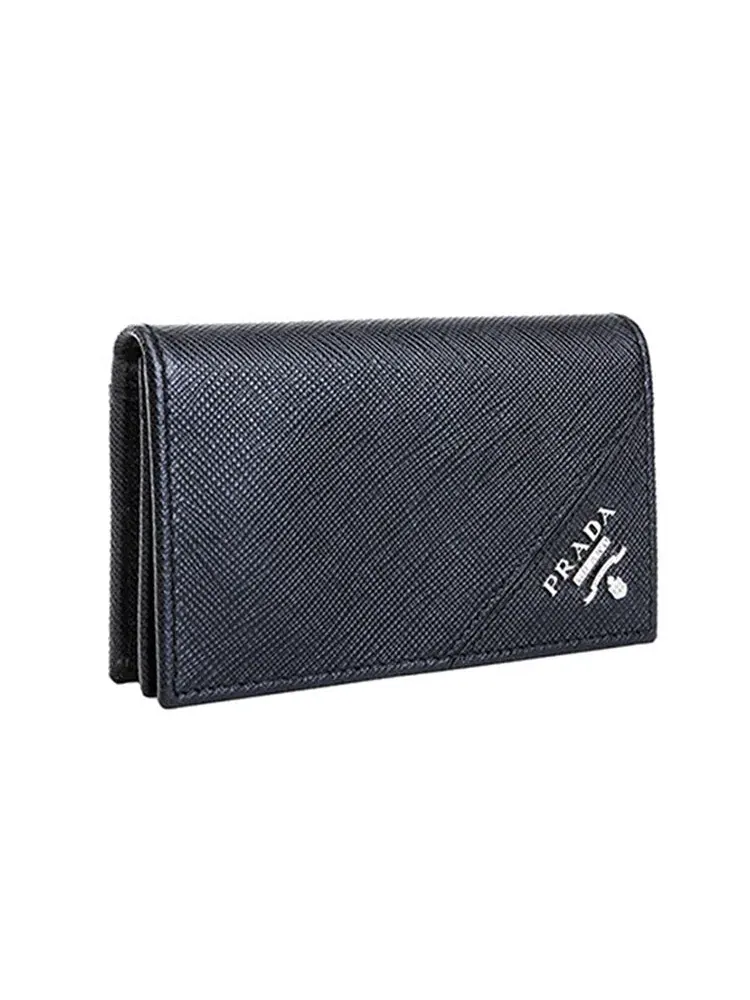 Кардчек PRADA SS26 из сафьяновой кожи с откидной крышкой, черный, 2MC122-QME-F0002 — изображение 3 из 5