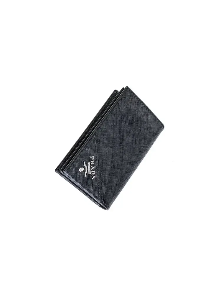 Кардчек PRADA SS26 из сафьяновой кожи с откидной крышкой, черный, 2MC122-QME-F0002 — изображение 4 из 5