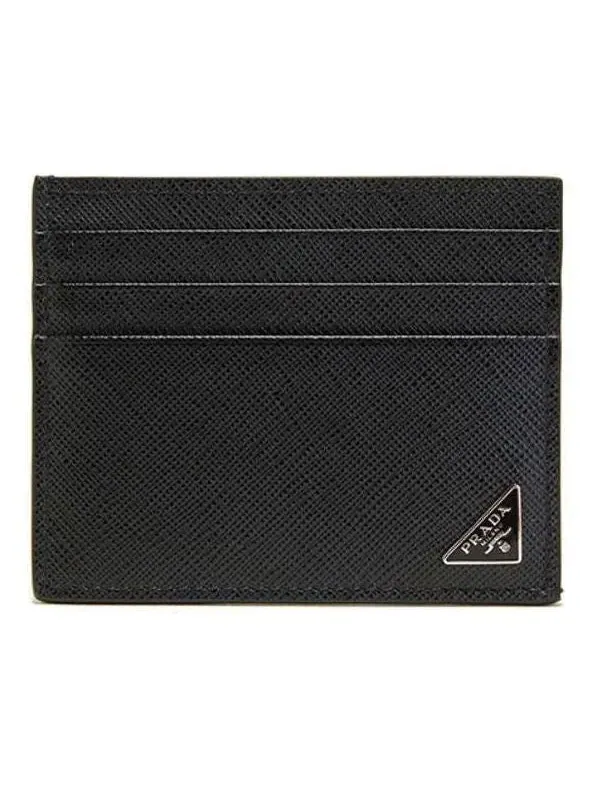 Кардхолдер PRADA SS26 из сафьяновой кожи, черный, 2MC223-QHH-F0002 — изображение 1 из 5