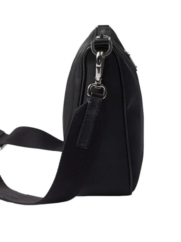Сумка через плечо PRADA FW25 из нейлона и сафьяновой кожи, черная, 2VH113-2DMH-F0002 — 4