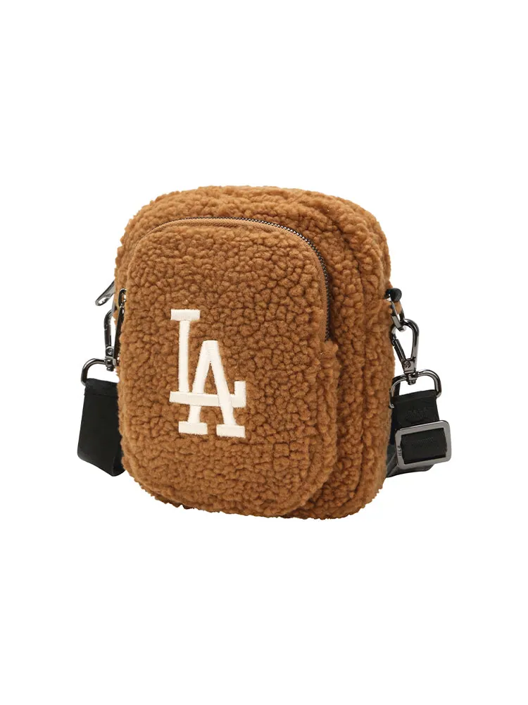 Миниатюрная шерстяная сумка-мессенджер из флиса с символикой команды Los Angeles Dodgers, , MLB LA — изображение 2 из 8