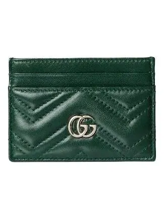 (WMNS) Кошелек-держатель для карт Gucci 26 GG Marmont — изображение 1 из 4, зеленый