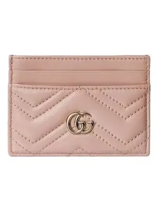 (WMNS) Кошелек-держатель для карт Gucci 26 GG Marmont — изображение 1 из 4, розовый