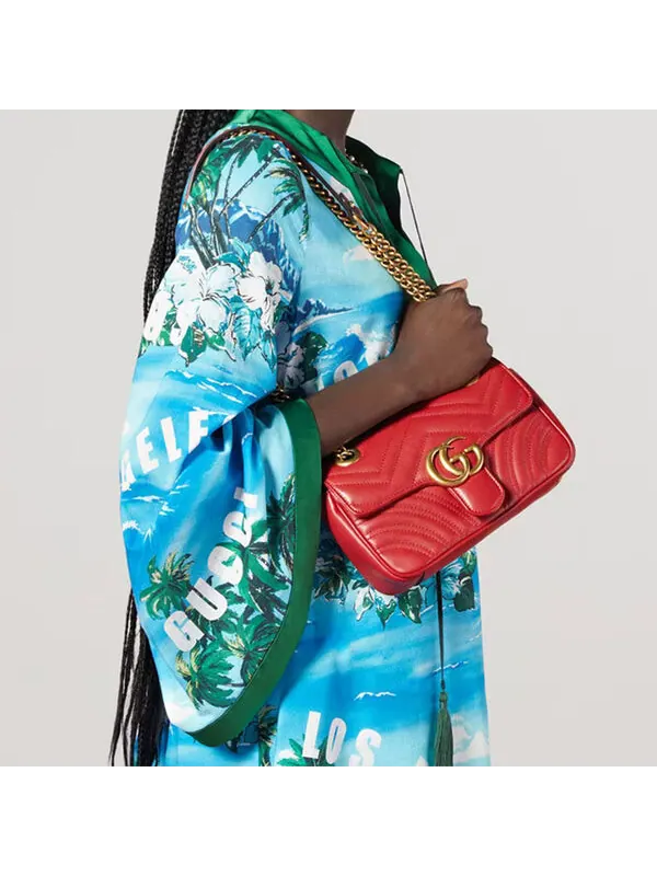 Сумка женская кросс-боди Gucci GG Marmont — изображение 3 из 4, красный