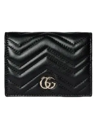 (WMNS) Кошелек Gucci 26 GG Marmont Short Wallet 'Black' — изображение 1 из 6, черный
