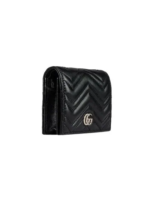 (WMNS) Кошелек Gucci 26 GG Marmont Short Wallet 'Black' — изображение 3 из 6, черный