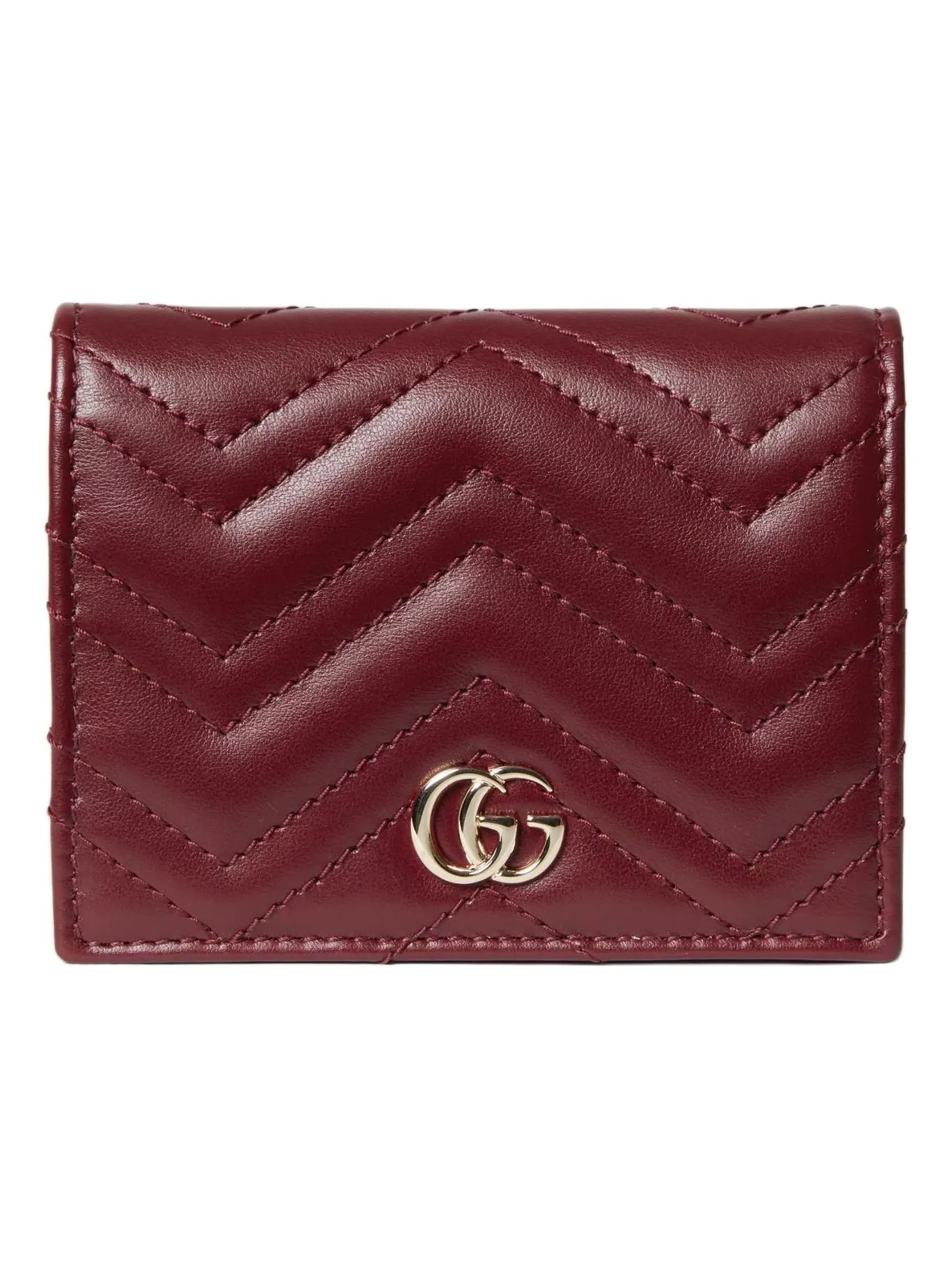 (WMNS) Стеганый кожаный кошелек Gucci GG Marmont, цвет «Красная кожа» — изображение 1 из 7