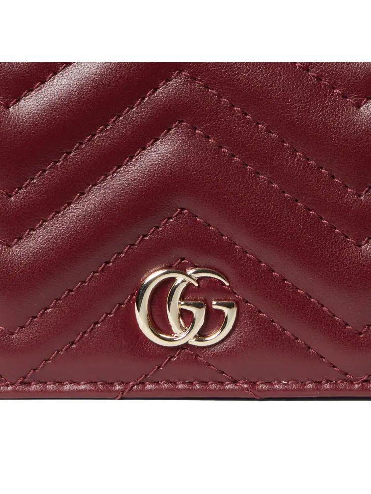(WMNS) Стеганый кожаный кошелек Gucci GG Marmont, цвет «Красная кожа» — изображение 7 из 7
