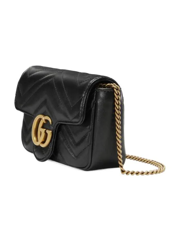 Сумка Gucci GG Marmont Matelass? — изображение 3 из 4, черный/золотистый