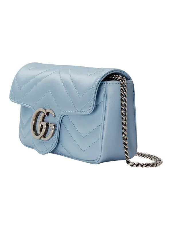 Сумка мини Gucci GG Marmont Super Pastel Blue — изображение 2 из 4, синий