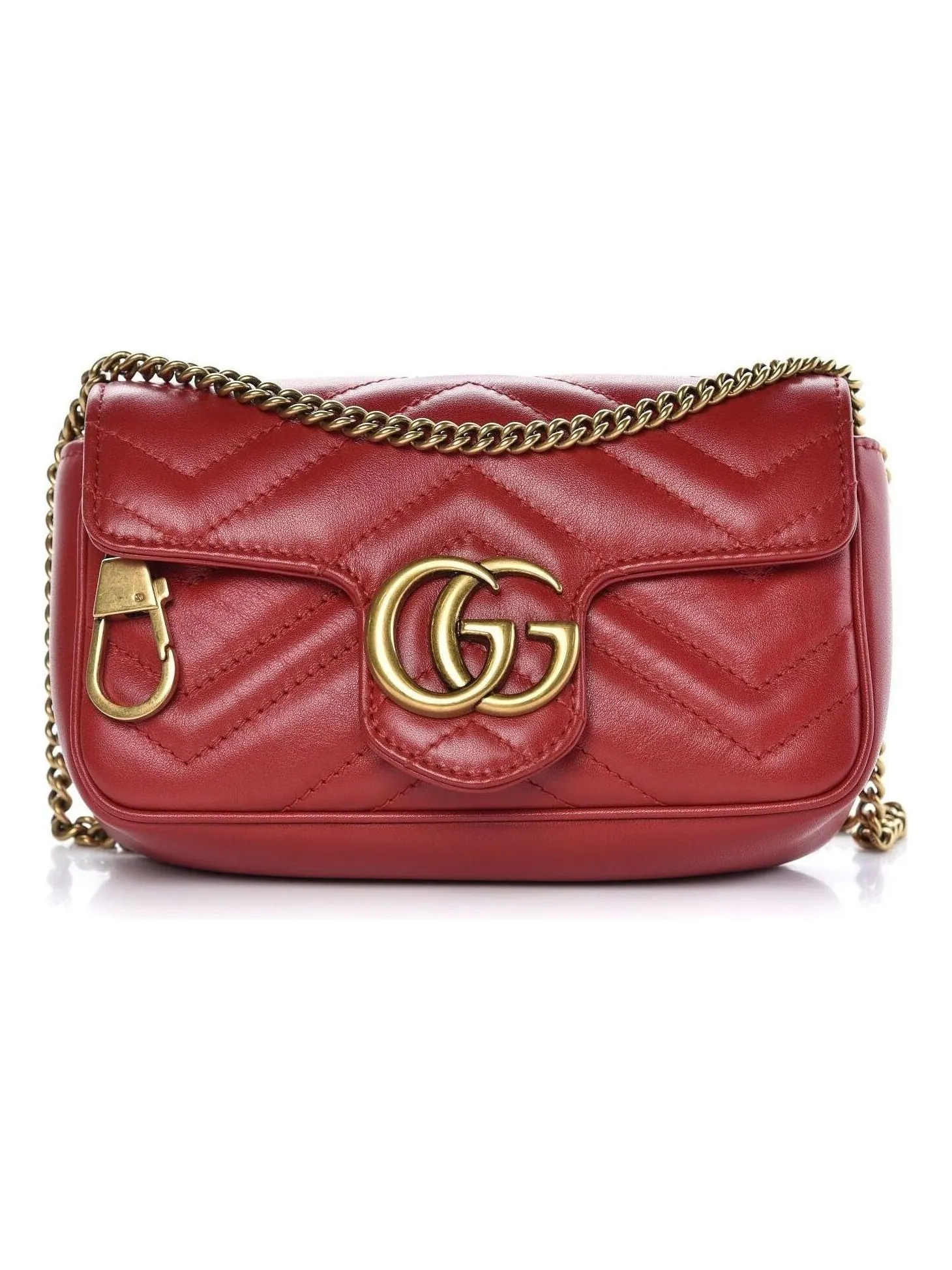 Сумка Gucci GG Marmont Matelasse Super Mini Bag 'Hibiscus Red' — 1