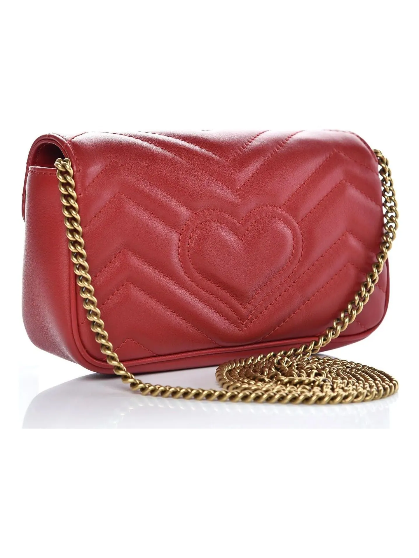 Сумка Gucci GG Marmont Matelasse Super Mini Bag 'Hibiscus Red' — 2