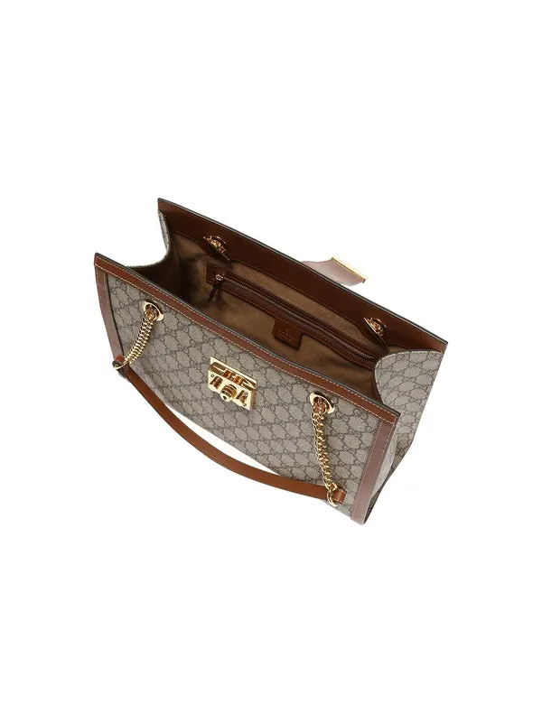 Сумка женская средняя тоут Gucci Padlock GG — изображение 4 из 4, бежевый/коричневый