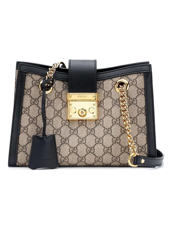 Сумка женская малая тоут Gucci Padlock GG — изображение 1 из 4, бежевый/черный