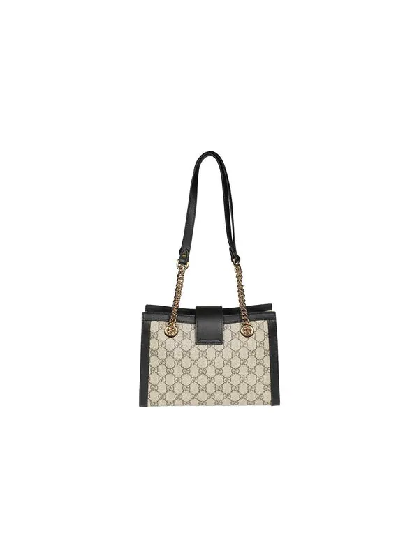 Сумка женская малая тоут Gucci Padlock GG — изображение 3 из 4, бежевый/черный