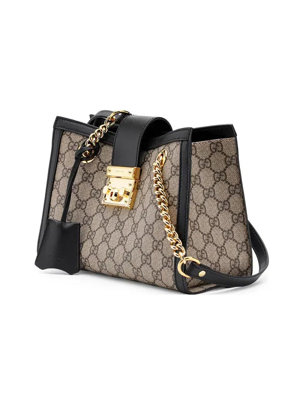 Сумка женская малая тоут Gucci Padlock GG — изображение 4 из 4, бежевый/черный