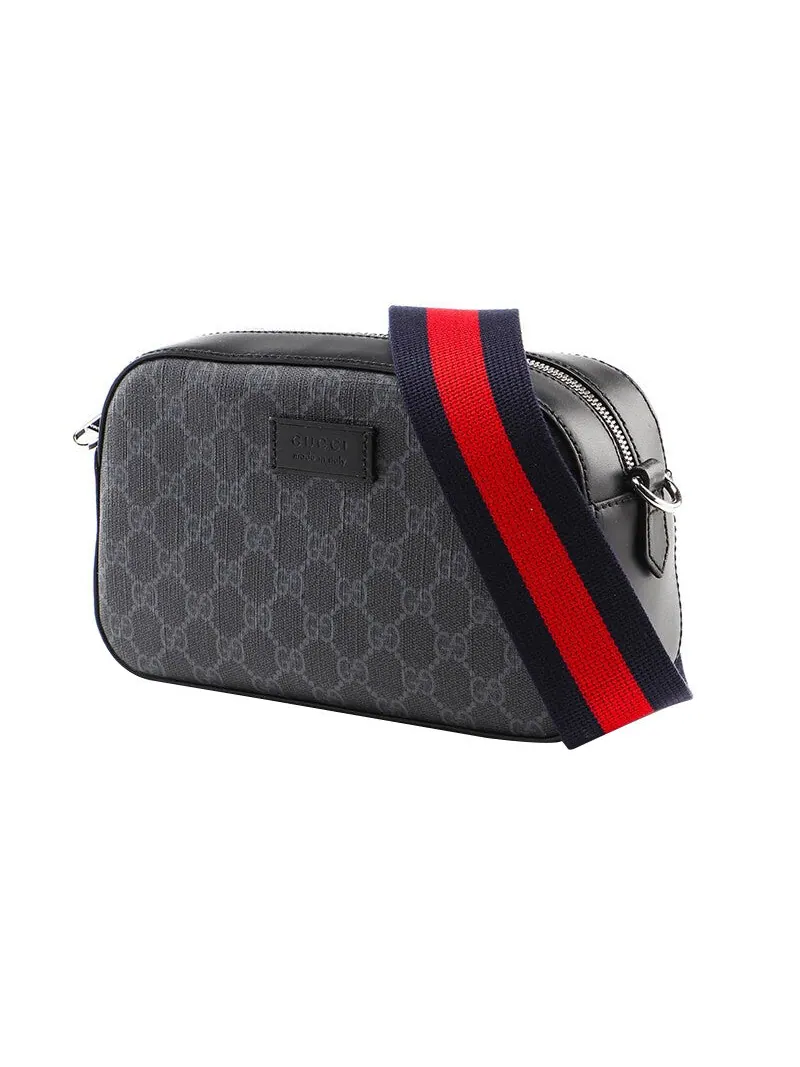 Кожаная сумка Gucci с логотипом и полосками — 2
