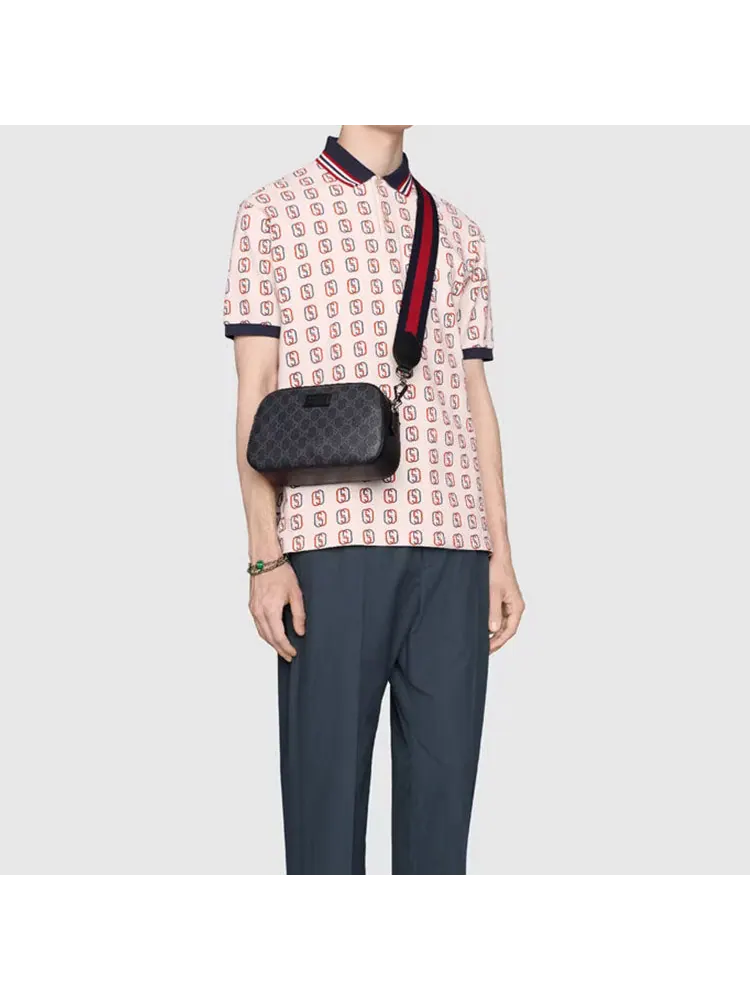 Кожаная сумка Gucci с логотипом и полосками — 3