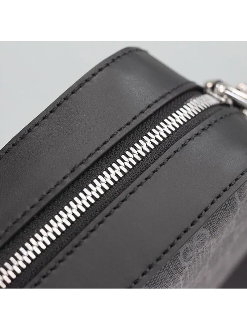 Сумка Gucci Logo Stripe Webbing Leather Shoulder Bag 'Black Red' — 7