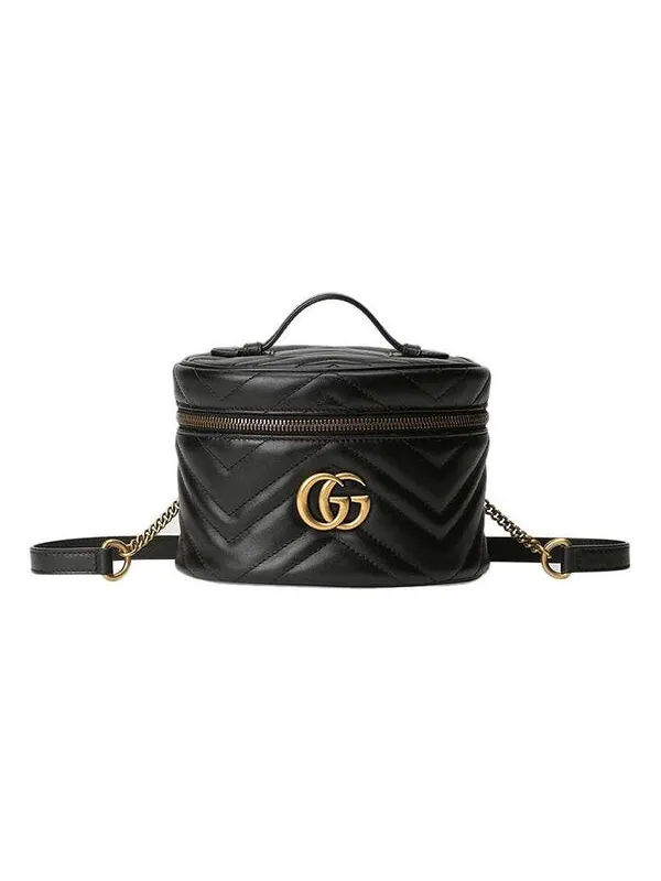 Сумка мини Gucci GG Marmont, черный – вечная классика, легко вписывающаяся в любой гардероб — изображение 1 из 4