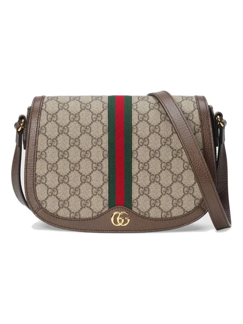 Сумка через плечо Gucci Ophidia GG Canvas — изображение 1 из 10, бежевый