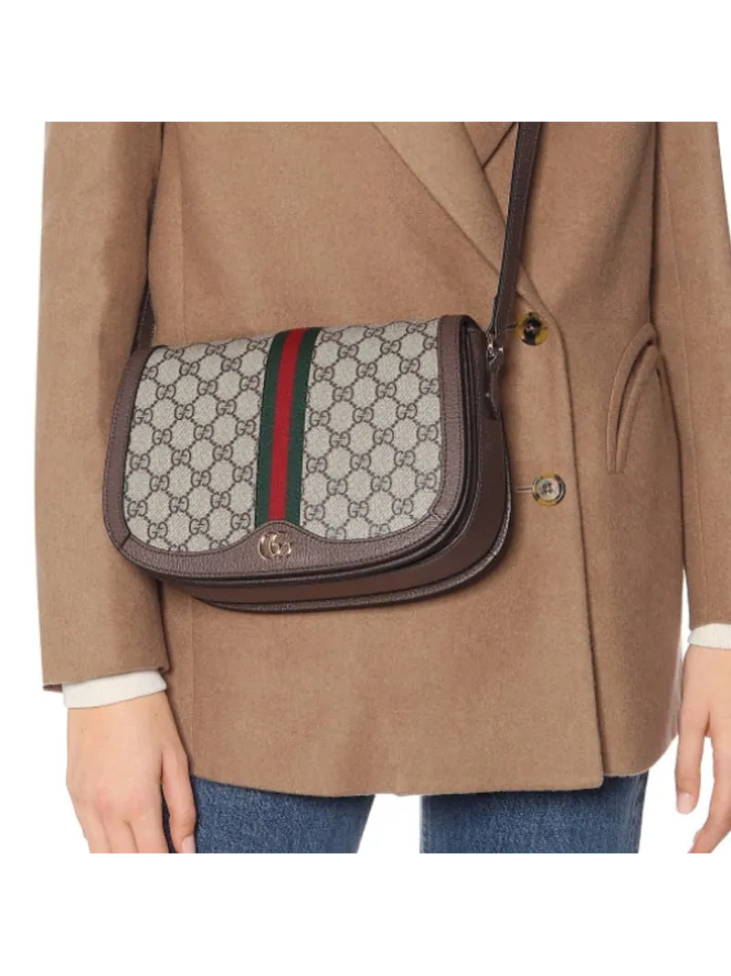 Сумка через плечо Gucci Ophidia GG Canvas — изображение 9 из 10, бежевый