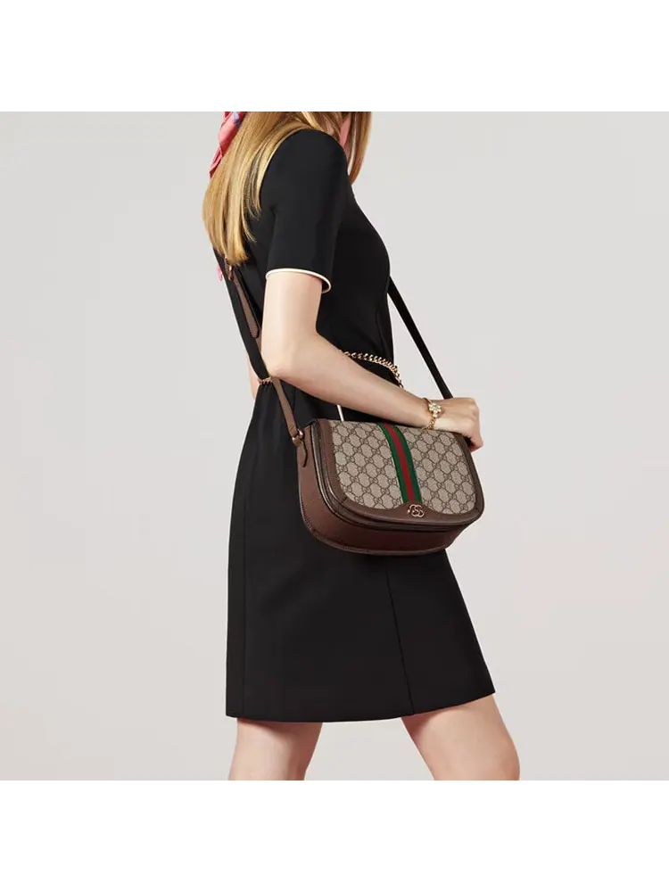 Сумка через плечо Gucci Ophidia GG Canvas — изображение 10 из 10, бежевый