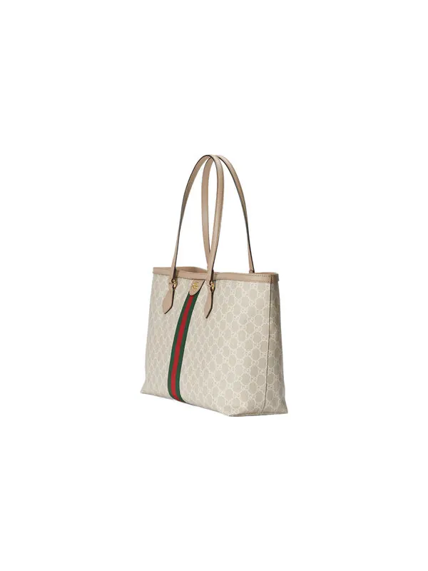 Сумка женская средняя шоппер Gucci Ophidia GG Tote — изображение 3 из 4, бежевый/белый