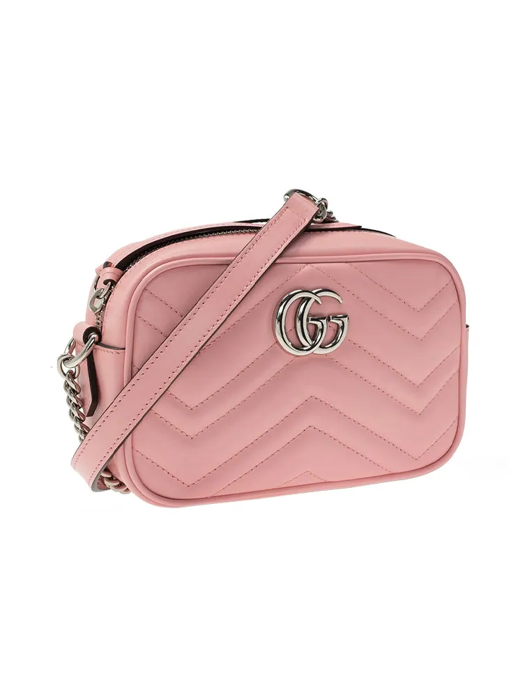 Сумка женская кросс-боди Gucci GG Marmont Matelasse Wild Rose — изображение 2 из 4, розовый