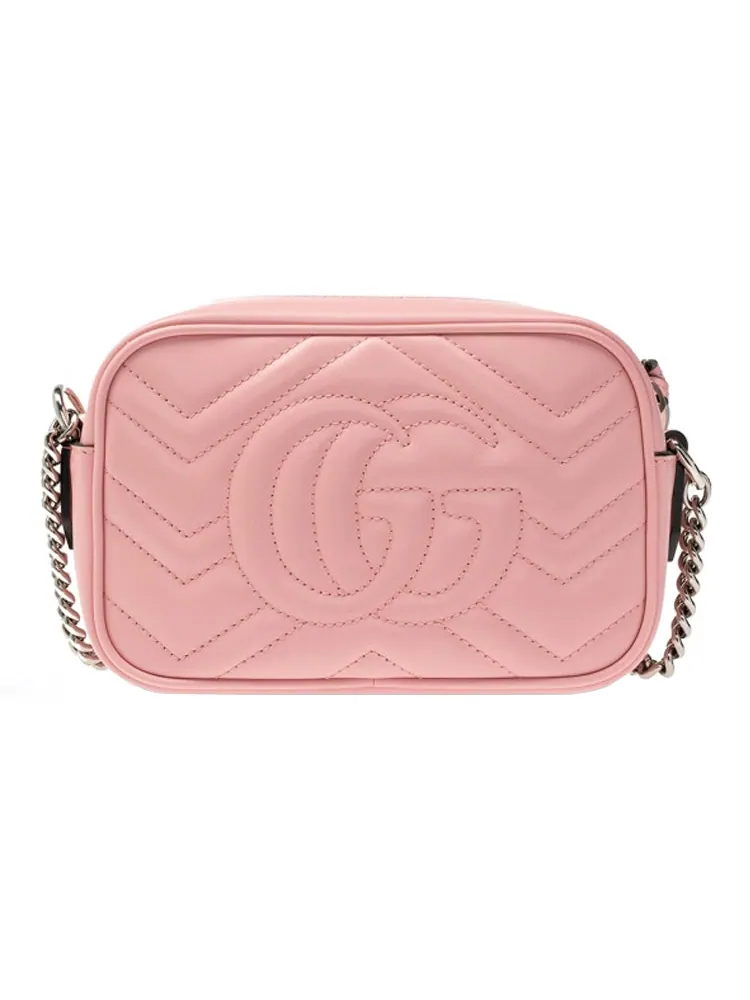 Сумка женская кросс-боди Gucci GG Marmont Matelasse Wild Rose — изображение 3 из 4, розовый