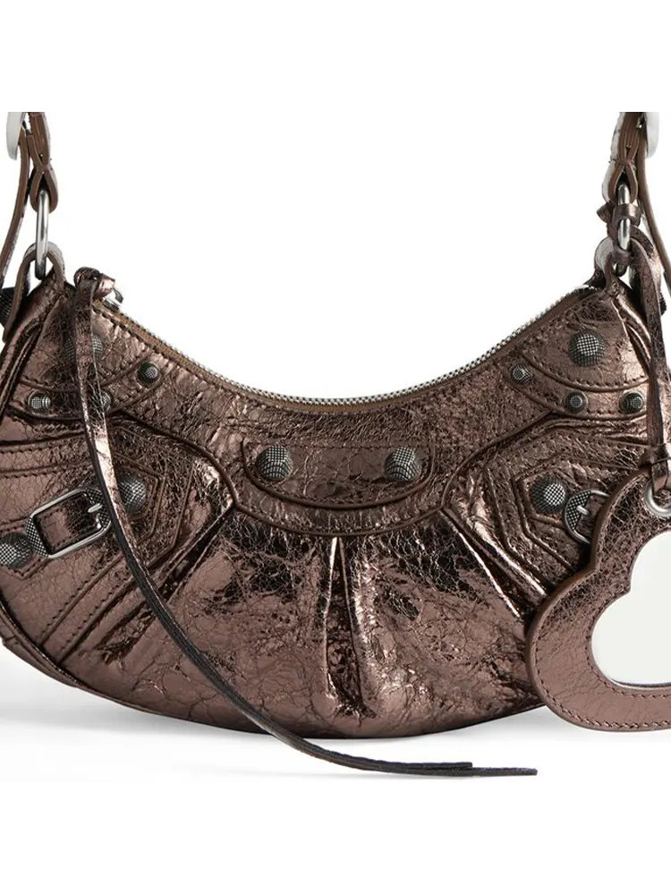 Женская сумка Le Cagole XS из ягненка коричневая Balenciaga — изображение 5 из 8