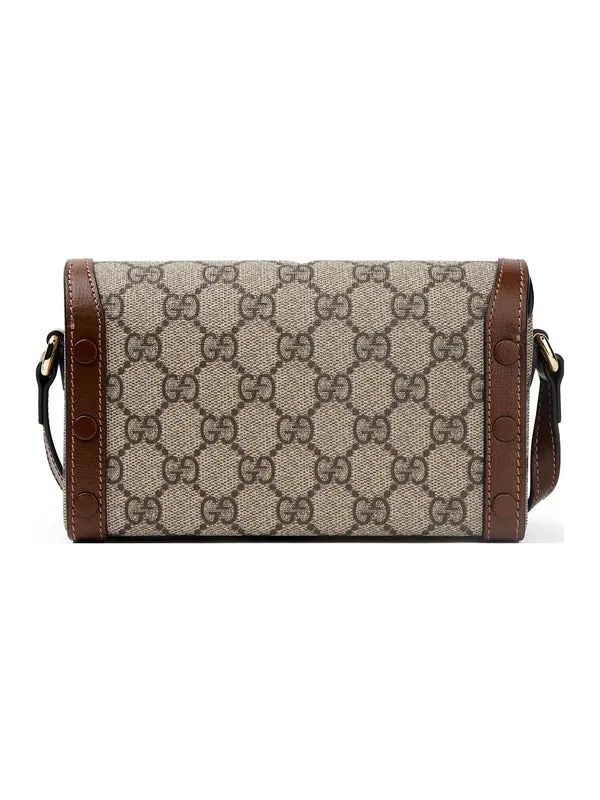 Сумка женская кросс-боди высококачественная кожа Gucci Horsebit 1955 Caramel — изображение 3 из 4, коричневый/хаки