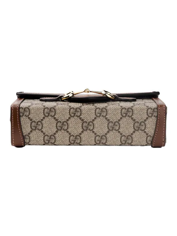 Сумка женская кросс-боди высококачественная кожа Gucci Horsebit 1955 Caramel — изображение 4 из 4, коричневый/хаки