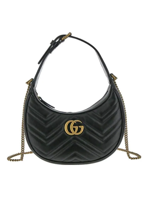 Сумка Gucci GG Marmont Half-Moon Nero — изображение 1 из 4, черный