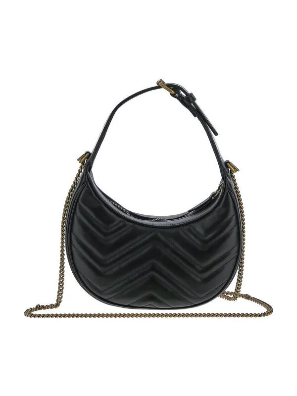Сумка Gucci GG Marmont Half-Moon Nero — изображение 3 из 4, черный