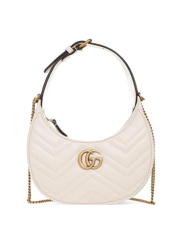 Сумка Gucci GG Marmont Half-Moon Mystic White — изображение 1 из 4, белый