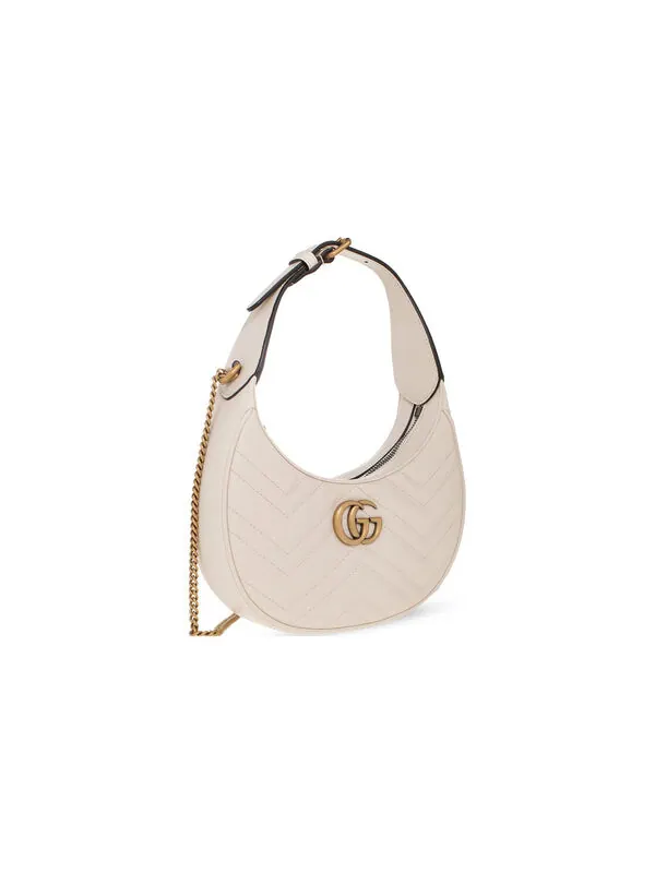 Сумка Gucci GG Marmont Half-Moon Mystic White — изображение 2 из 4, белый