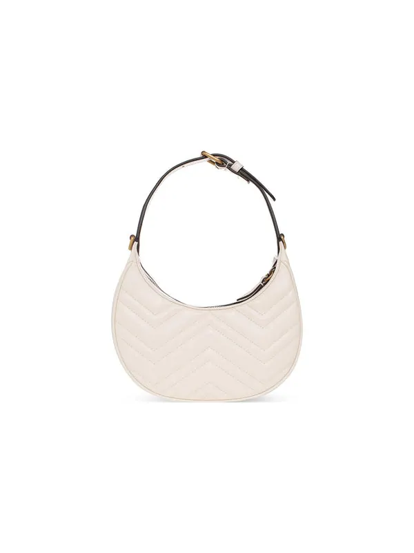 Сумка Gucci GG Marmont Half-Moon Mystic White — изображение 3 из 4, белый