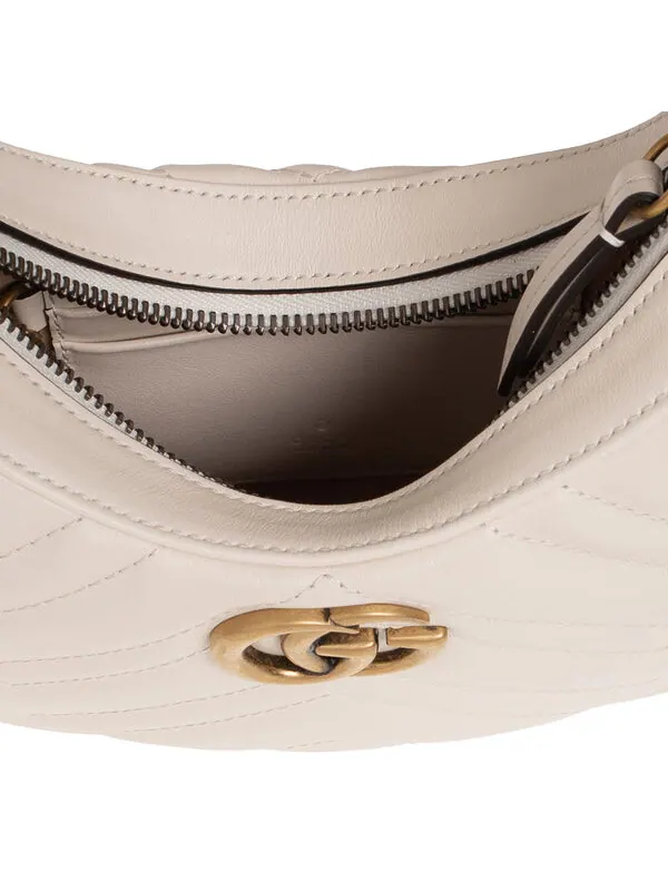 Сумка Gucci GG Marmont Half-Moon Mystic White — изображение 4 из 4, белый