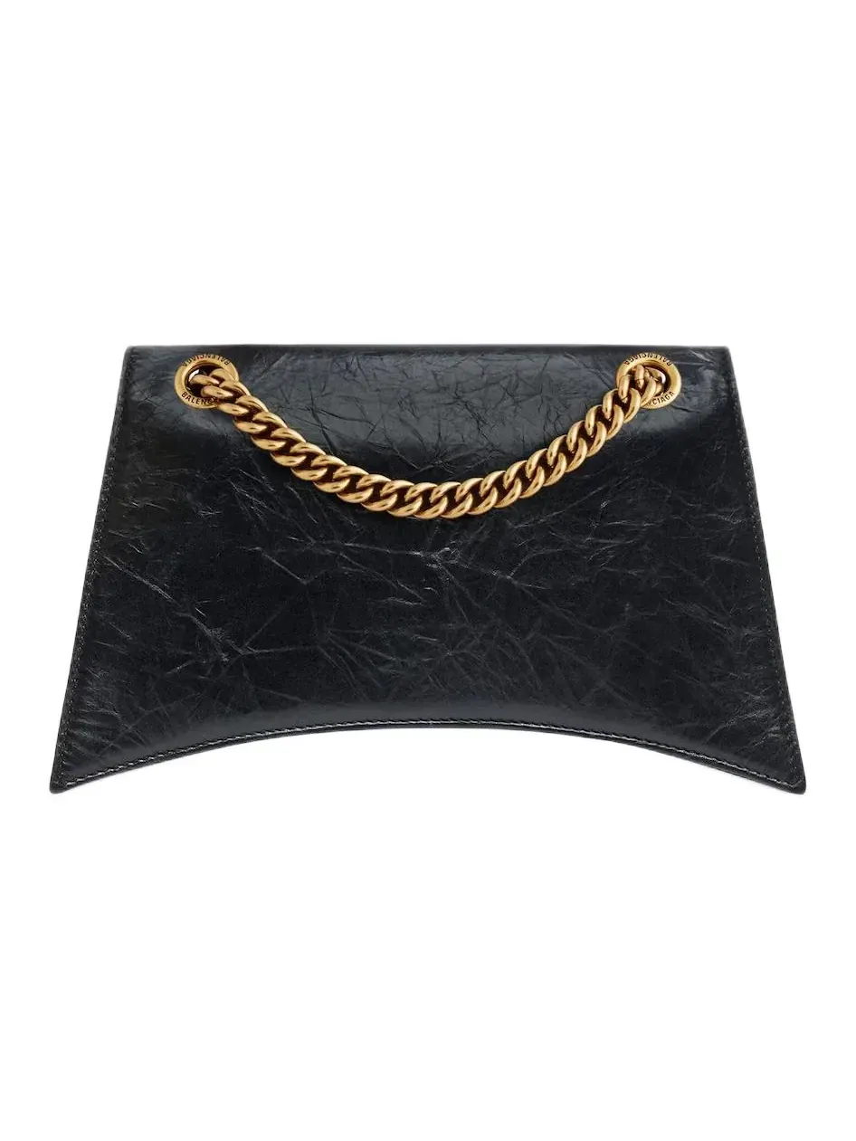 Сумка женская малая кросс-боди овчина Balenciaga Crush Chain — изображение 5 из 10, золотистый
