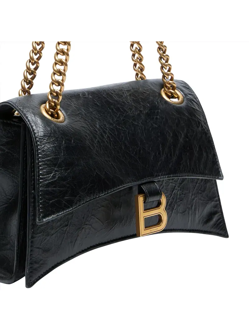 Сумка женская малая кросс-боди овчина Balenciaga Crush Chain — изображение 7 из 10, золотистый