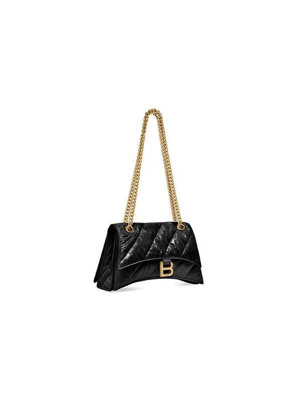 Сумка crush small chain bag quilted 'black' Balenciaga — изображение 2 из 4, черный